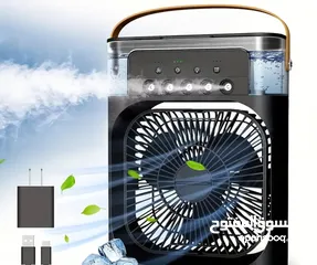  11 مروحة تكييف بسعة كبيرة لخزان الماء - تعمل بالطاقة USB، تصميم هادئ، 3 سرعات للرياح، محمولة لتبريد الم