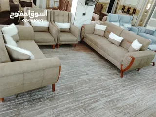  2 طقم كنب 7 مقاعد  خشب قراط