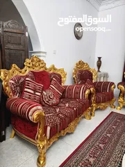  11 طقم كنب خشب زان مصري ل 10 اشخاص وستائر كالجديد  Egyptian beech wood sofa set for 10 people and curta