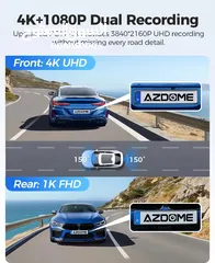  4 AZDOME PG17 12" WiFi Mirror Dash Cam 4K Front and 1080P Rear View Mirror Camera