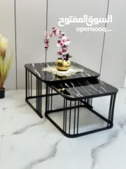  5 طاولات مودرن بتصميم عصري يخطف الأنظار باشكال متعدةة دائري ومربع سطح رخام فاخر ولمعة جذابة مع قاعدة