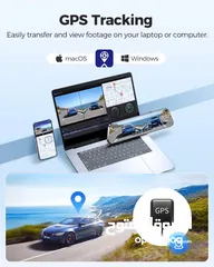  5 AZDOME PG17 12" WiFi Mirror Dash Cam 4K Front and 1080P Rear View Mirror Camera