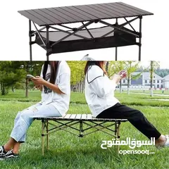  6 طقم طاولة ألمنيوم قابل للطي + 4 كراسي – خفيف، عملي، أنيق الرفيق المثالي لكل مشاويرك!!!