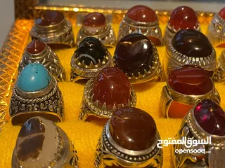  3 high-quality gemstones ring خاتم أحجار كريمة عالية الجودة