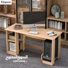  1 ميز مكتبي خشب mdf لون بيجي اوف وايت