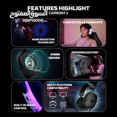  2 FANTECH HG30 CARBON 7.1 Surround Sound Gaming Headset Black