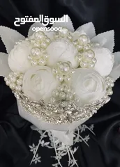  2 باقة مناسبات (عرس او خطبة او لكل محبي ورد الفاوانيا الأبيض الفخم)
