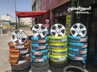  6 محل اطارات و جنطات كامل للبيع جاهز بداعي السفر