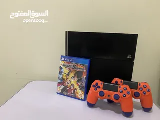  4 بلاي ستيشن 4 500Gb مع جهازين وشريط  Ps4 slim 500Gb 2 joystik 1 Game   الرجاء اقراء الوصف !!!