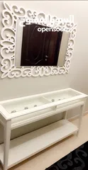  3 كونسول مع مراة مودرن لون ابيض