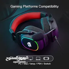  2 Redragon H510 Zeus-X RGB Wired Gaming Headset - 7.1 Surround Sound سماعة ريدراجون اصلية مكفولة