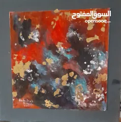  1 رسم اكريليك يدويه