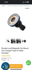 5 Porodo Lucid Magsafe Car Mount Car Charger/Type-C Cable Included