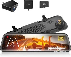  1 WOLFBOX G840S 12" 4K Mirror Dash Cam Backup Camera, 2160P Full HD