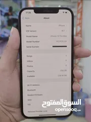  11 ايفون 12 برو ماكس 256 GB مستعمل بحالة الوكالة نسبة البطارية 91% شريحة نظامين اللون المرغوب الازرق