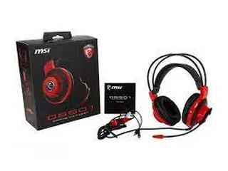  1 سماعة العاب MSI -DS501 سماعة  جيمنج مضيئة  ار جي بي  HEDSET GAMING MSI