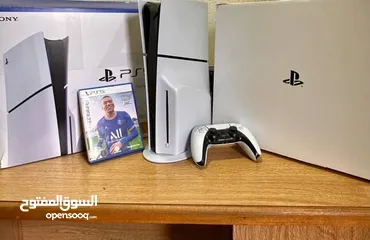  2 Playstation5 Slim disc edition  بلايستيشن فايف سلم مع ايد وفيفا نسخة السيدي