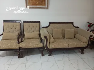  2 غرفة جلوس فخمة بسعر مغري خشب 7مقاعد