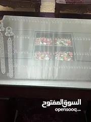  2 طاولة وسط مع 2 طرابيزة وطاولة سفرة سيكوريت مع 5 كراسي