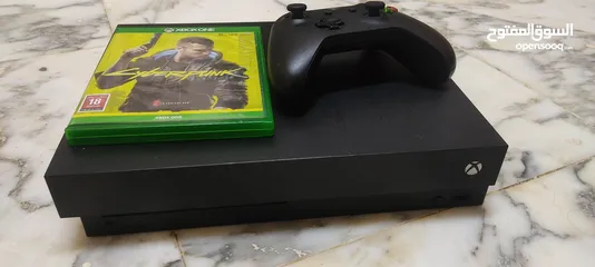 5 XBOX ONE X 1TB HDD 4K 30FPS  1080P 60FPS 1 FREE GAME ( CYBERPUNK) NO BOX 1 CONSOLE 1 CONTROLLER