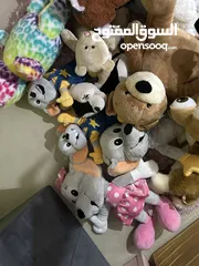  6 Clean plush toys and giant bear