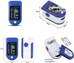  6 جهاز فحص نسبه الاكسجين بالدم على الاصبع + معدل ضربات دقات القلب oximeter