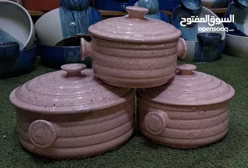  1 فخار اوني فخاريه  طواجن فخار ساده وملون  احجام كبيره