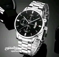  6 ساعه رجاليه فولاذيه المقاومه لي الصدا ووتش الفاخر جميله الساعه أنا شخصينه مستخدمه والله افضل الساعات