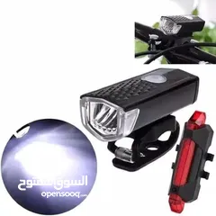  2 Ensemble d'éclairage LED aste USB pour vélo, lampe de poche pour vélo de route VTT, lampe de sauna a