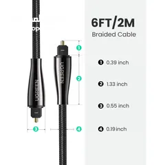  6 UGREEN AV108 Digital Toslink Audio Cable-3M كيبل يوجرين ديجيتال للصوت 3 متر