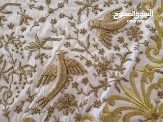  4 Embroidered Indian silk centre table cover 98x98cm شرشف طاولة تطريز هندي على حرير