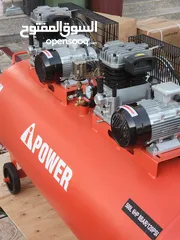  9 كمبريسر هواء 500 لتر بريشر 8 بار اصلي دبل مكينة هيد محرك 6 حصان اي بور COMPRESSOR IPOWER L 500L صبغ