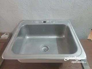  1 حوض مجلى استانلس مستعمل