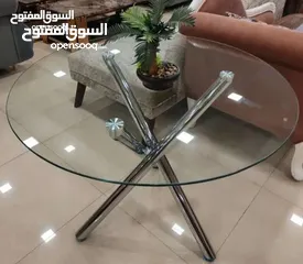  2 طاولة سوكريت 90*90 رجلين كروم