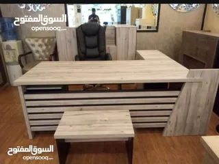  3 تميز بمكتب خشب لامينت 140*70 خشب مستورد مع جانبية و طاولة وسط مكفول لمكتب مدير متميز