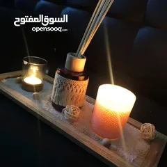  1 طقم شمع  وفواحه بزيت معطر