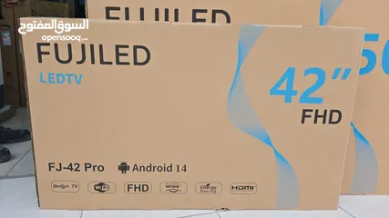  3 شاشه 70 انش فوجي 4k smart اندرويد 14 مع قاعده جداريه تتوفر لدينا خدمه التوصيل باقل سعر بالمملكه