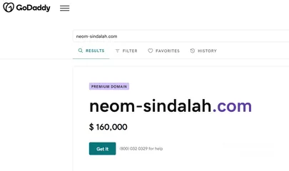  1 إسم نطاق ( دومين ) فخم للبيع neom-sindalah.com