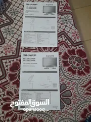  6 شاشه استعمال خفيف 32  انش شارب استعمال بسيط بحال الجديد معه ريموت وقاعده بدون الرسيفر الرسيفر فقط