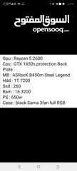  9 Gpu:Rayzen 56 2600. Cpu: GTX 1650s protecion Back ..  Plate MB:ASRccK B450m Steel Legend.    Hdd:1T
