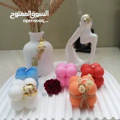  11 شموع معطره وديكورات حجر صناعه يدويه حسب الطلب