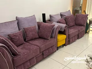  1 sofa set purple color good condition