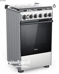  1 Midea 50×55Cm Freestanding Cooker, Full Gas Cooking Range With 4 Burners, for sale