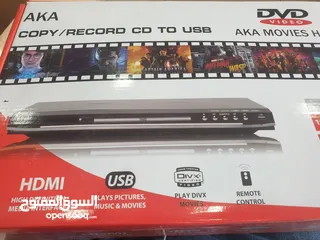  3 جهاز dvd يعمل على جميع انواع شاشات التلفزيون نظام HD ومدخل usb