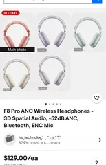  2 ماركةسماعة رأس  f8 pro picun سماعة رأس air max صوت عالي الوضوح مناسبة لعشاق الموسيقى