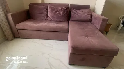  1 L shaped sofa cum bed