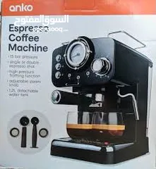  1 مكينة قهوة اسبريسو و كبتشينو جديدة غير مستعملة