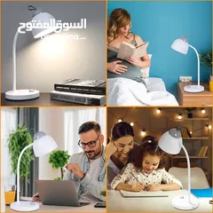  4 تيبل لامب بدون سلك بزبط للمكتب أو للبيت باللون الابيض عرض خاص جدا