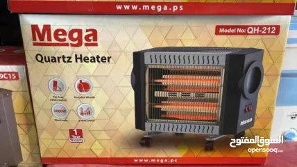  1 صوبة كهربائية 4 أعمده كوارتز من ميجا  متوفرة ماركة ميجا سيف لاين الاصلية تعمل بنظام توزيع الحرارة