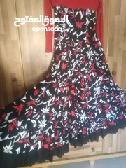  5 فستان اسود واحمر طويل مع جاكيت قصير احمر بأكمام طويلة جديد غير مستعمل ماركة H&M مقاس L بلبس 40 و42